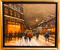 Huile sur toile de Lourenco Armand représentant les Grands Boulevards de Paris