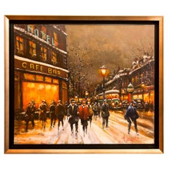 Huile sur toile de Lourenco Armand représentant les Grands Boulevards de Paris