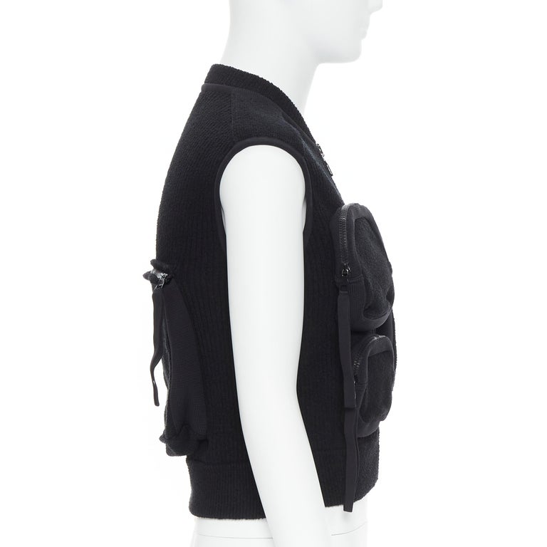 LOUS VUITTON Virgil Abloh Multi 3D Pocket utility zip pocket ribbed vest M  For Sale at 1stDibs