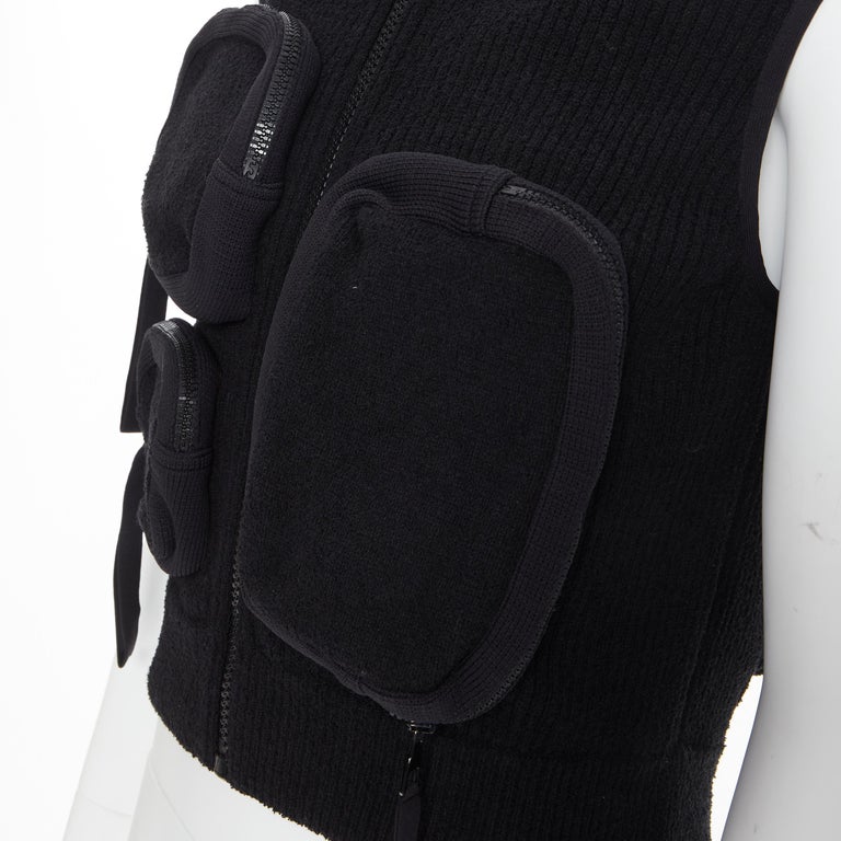 LOUS VUITTON Virgil Abloh Multi 3D Pocket utility zip pocket ribbed zip vest  M at 1stDibs