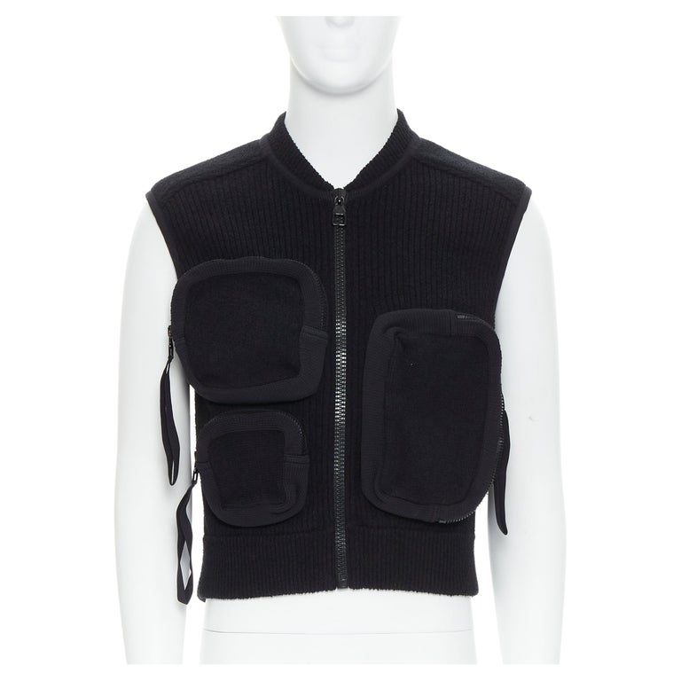 Louis Vuitton Women's Zip Up Gilet Vest Studded Leather Black