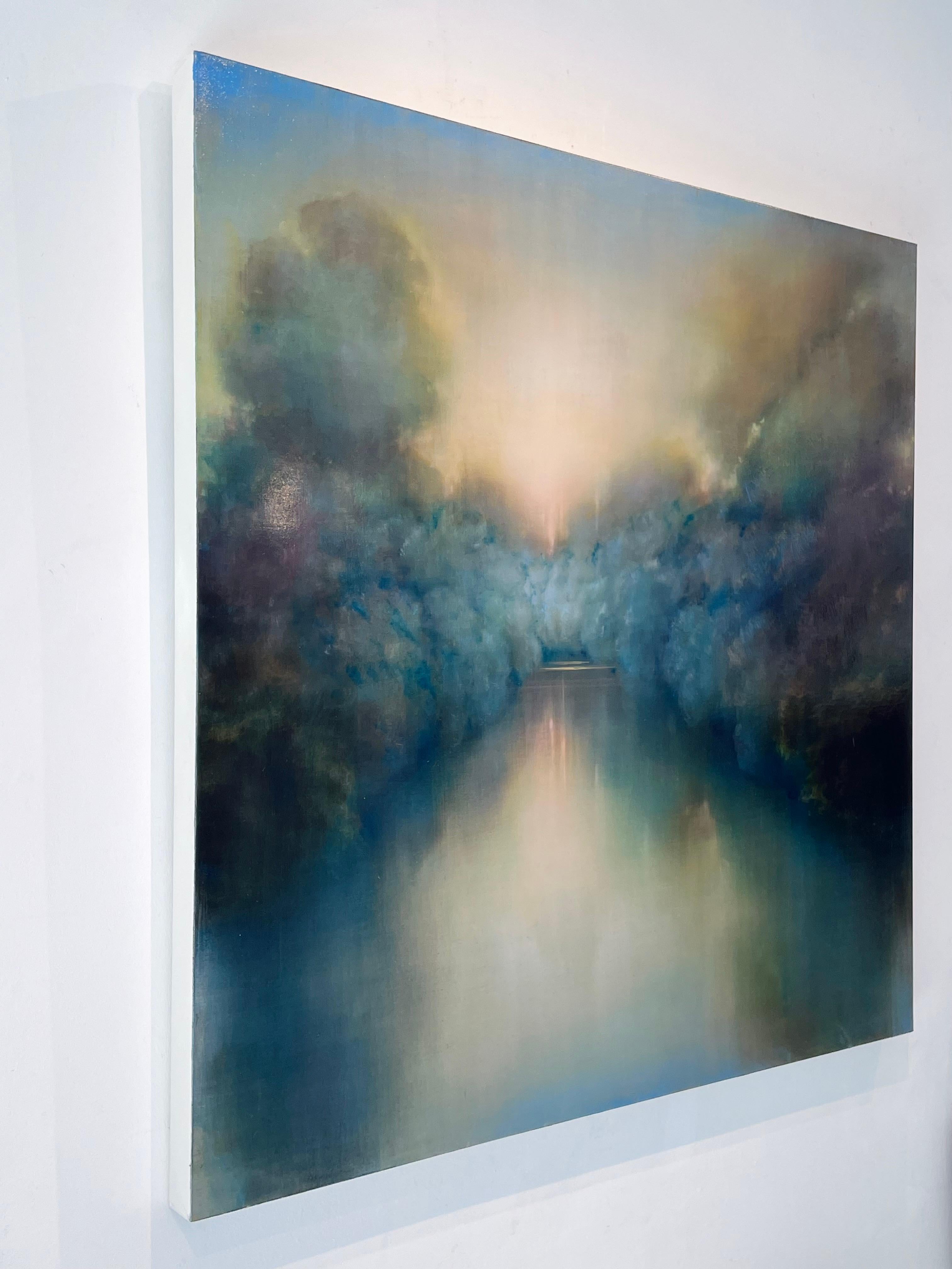 Listening Landscape-original abstrakte Landschaft-Wasserlandschaft-Gemälde-zeitgenössisch (Abstrakter Expressionismus), Painting, von Louse Fairchild