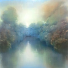 Listening Landscape-original abstract landscape-waterscape painting-contemporary
