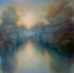 Paysage d'écoute - paysage original - paysage aquatique - peinture abstraite - contemporaine
