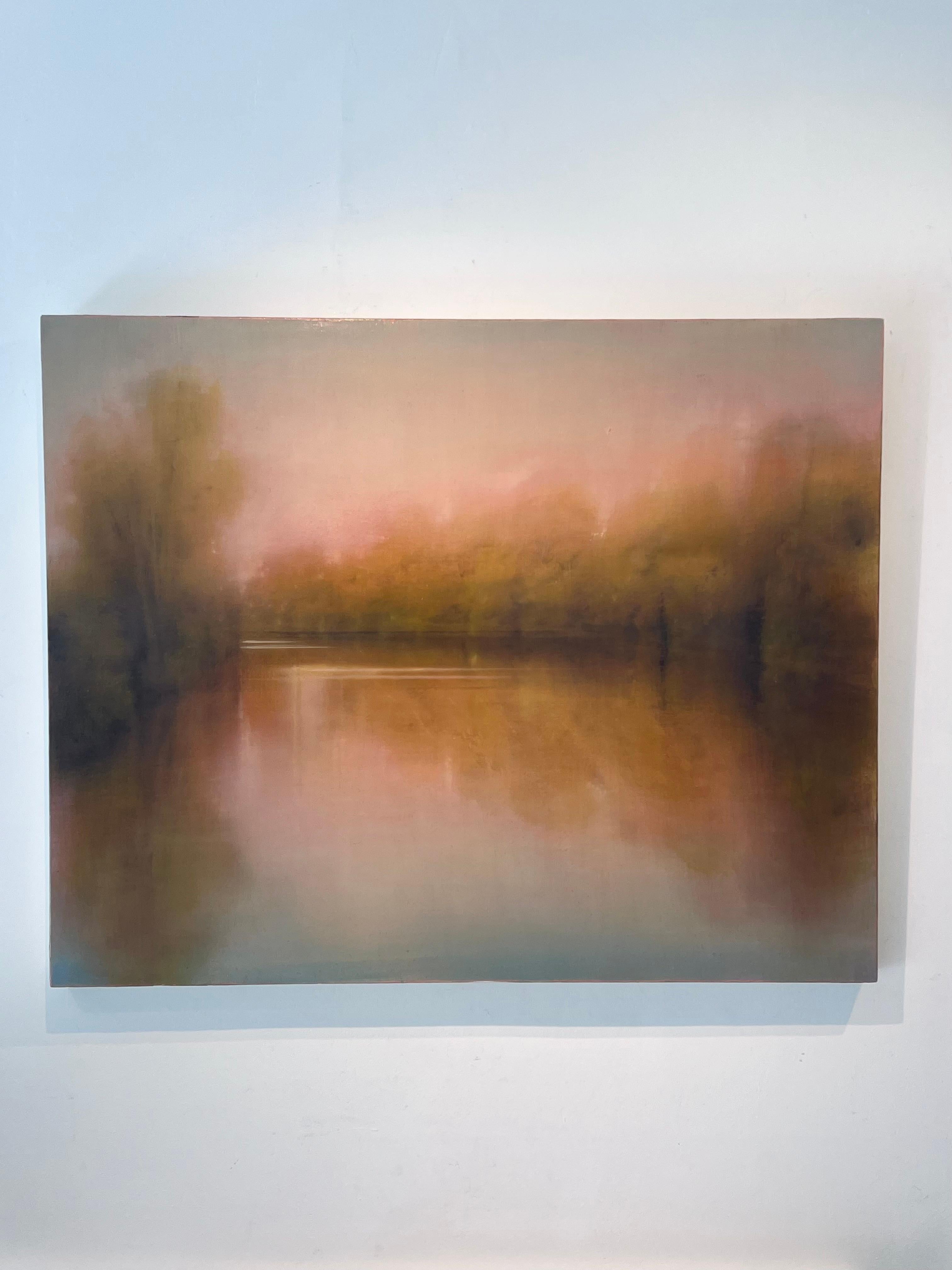 Meandering Waters – originales abstraktes Landschafts-Ölgemälde in Öl – zeitgenössische Kunst – Painting von Louse Fairchild