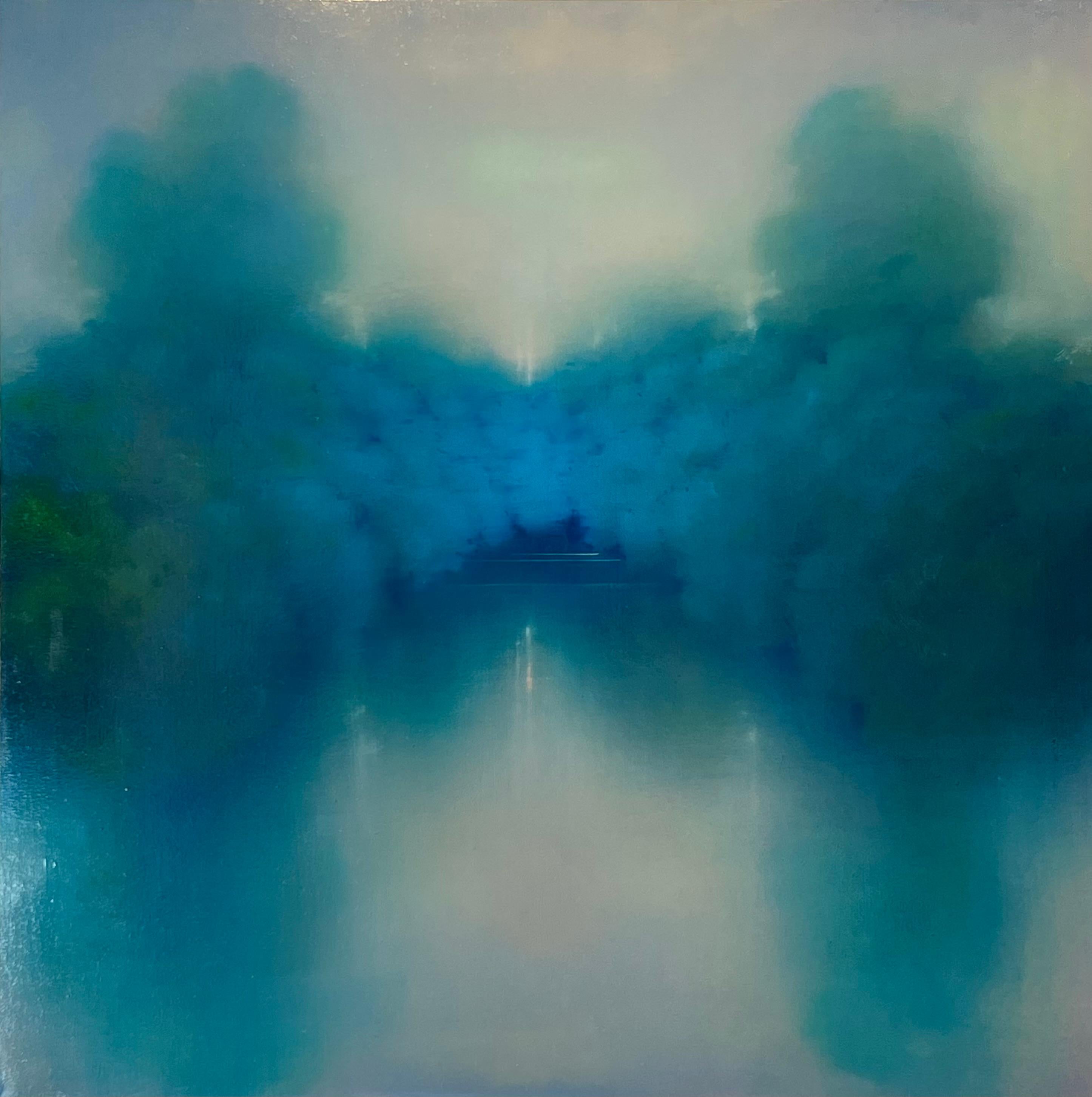 Riverside Quiet-original modern abstract landscape oil painting-contemporary art