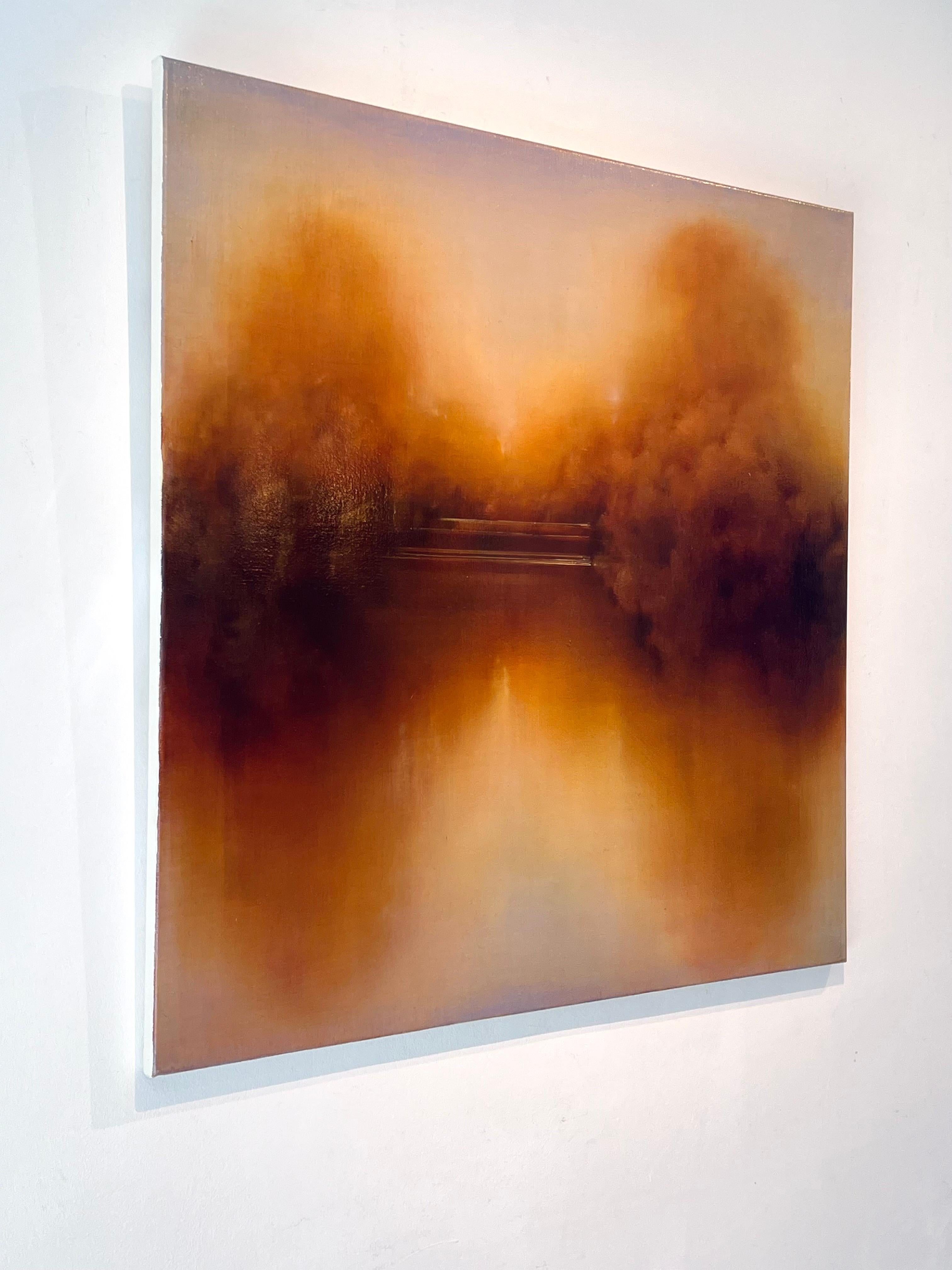 Sienna Evening Reflection-original Abstraktes Landschaftsgemälde-zeitgenössische Kunst (Abstrakter Expressionismus), Painting, von Louse Fairchild