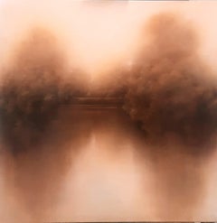 Siena Abendreflexion- Original Wasserlandschaft Ölgemälde-moderne abstrakte Kunst 