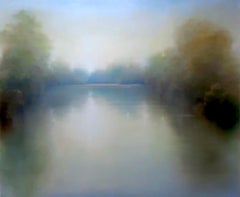 Still Morning - original abstract oil landscape painting - contemporary art 
