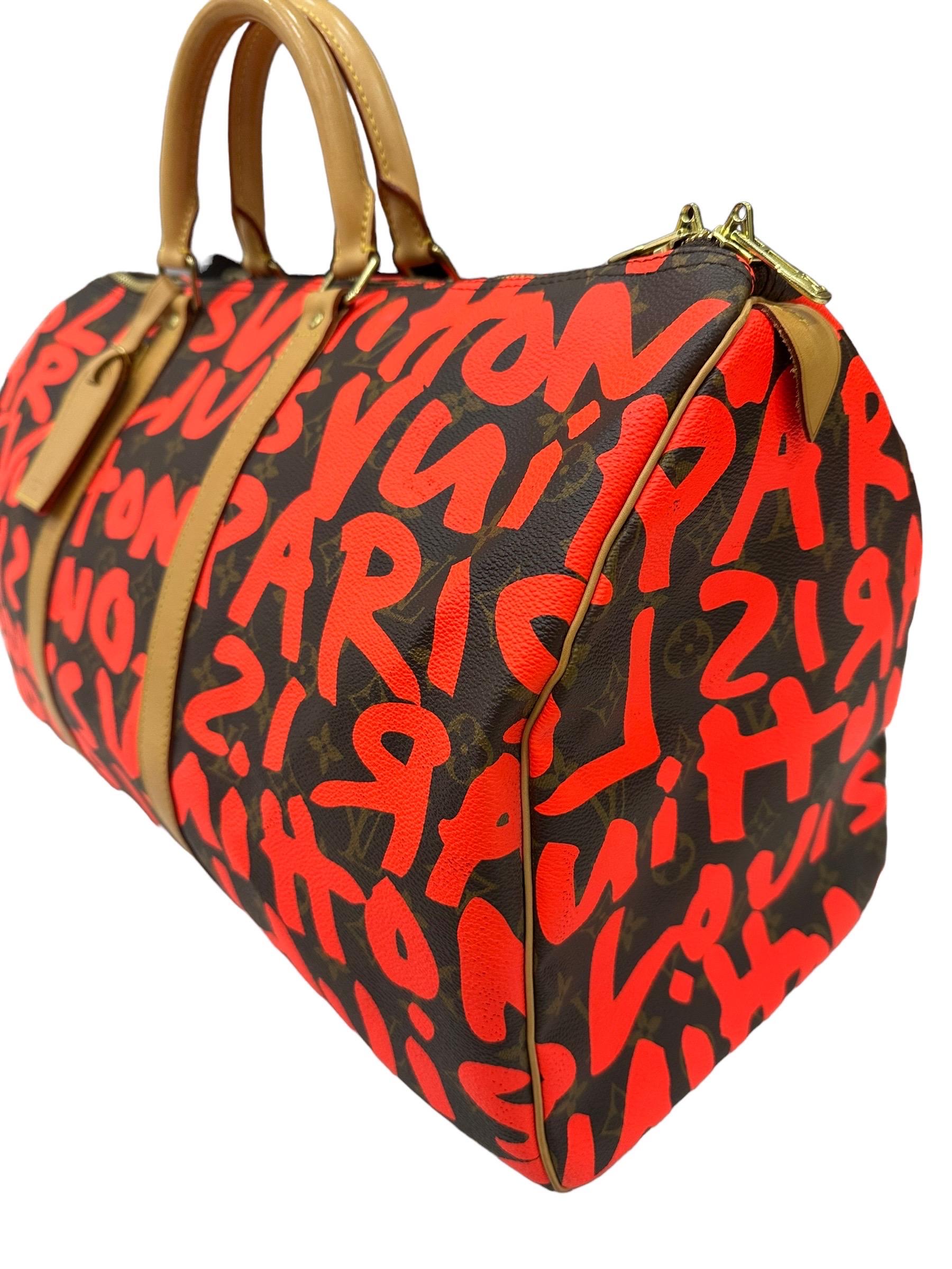 Women's or Men's Lousis Vuitton Keepall 50 x Steven Sprouse Travel Bag 