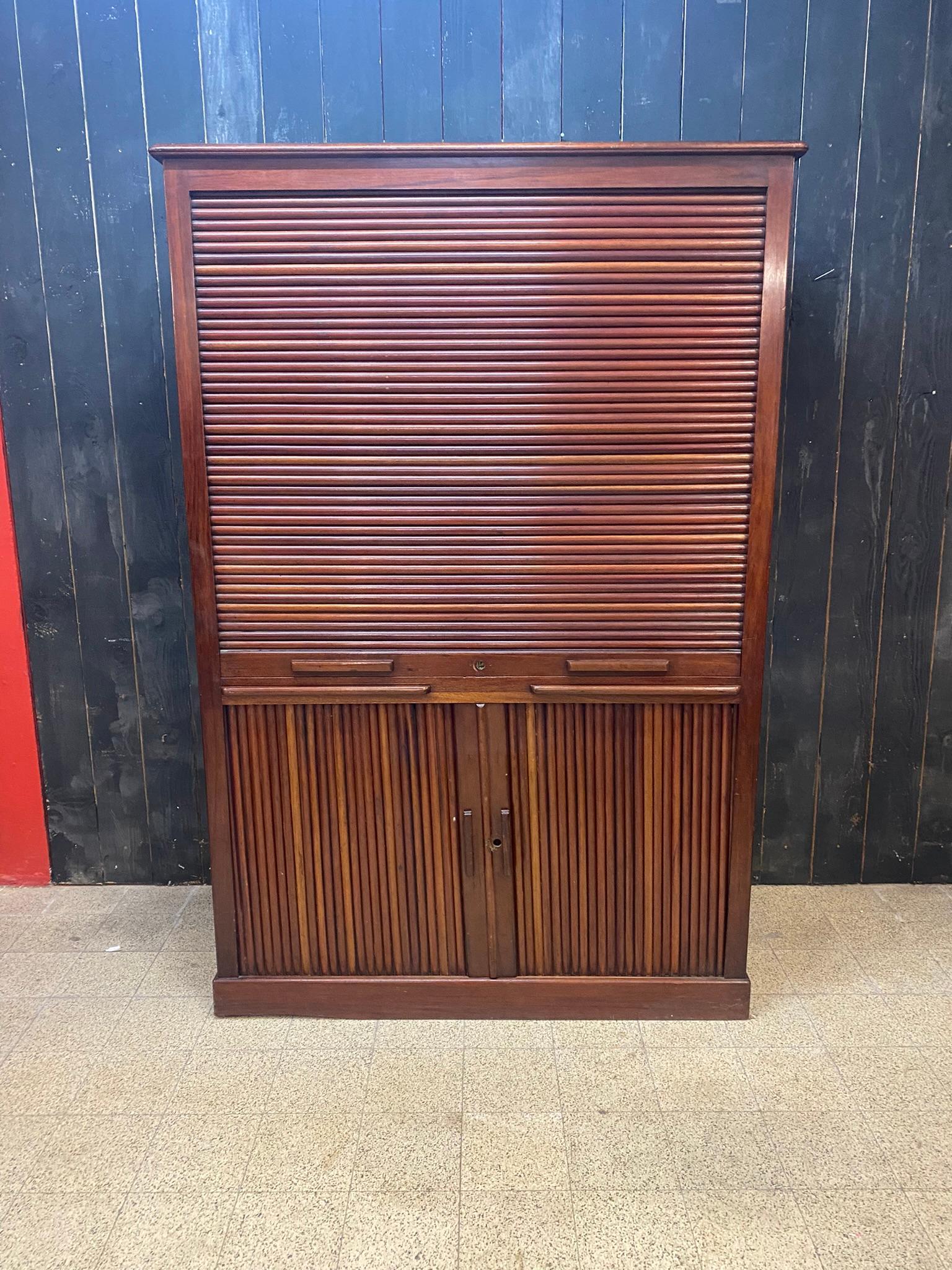 Louvered-Door Cabinet in Walnut, circa 1900 For Sale 5