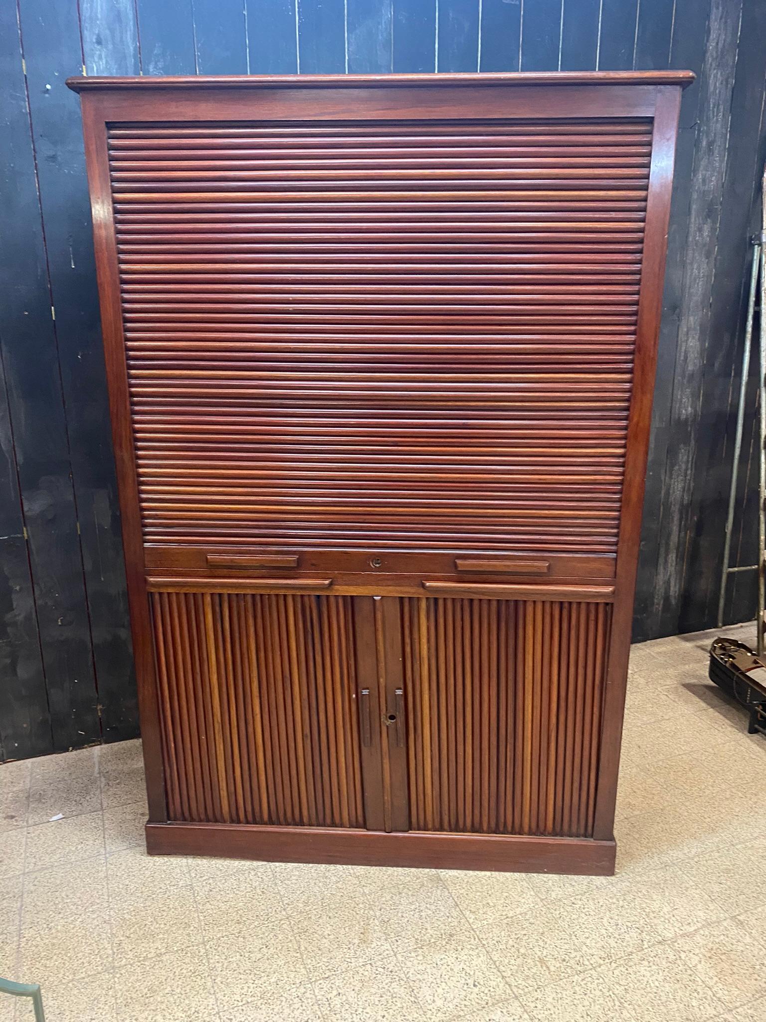 Louvered-Door Cabinet in Walnut, circa 1900 For Sale 7