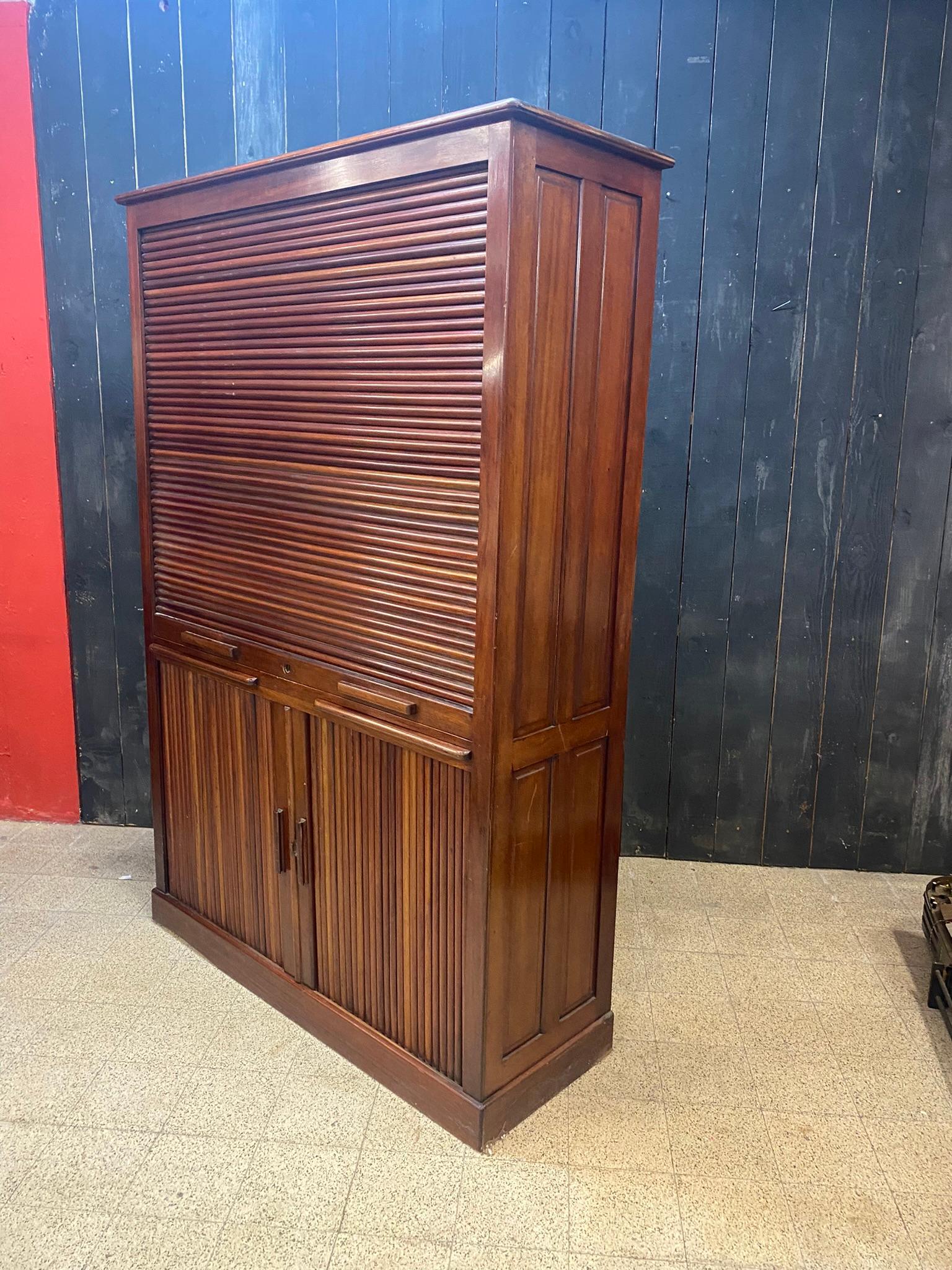 Louvered-Door Cabinet in Walnut, circa 1900 For Sale 8