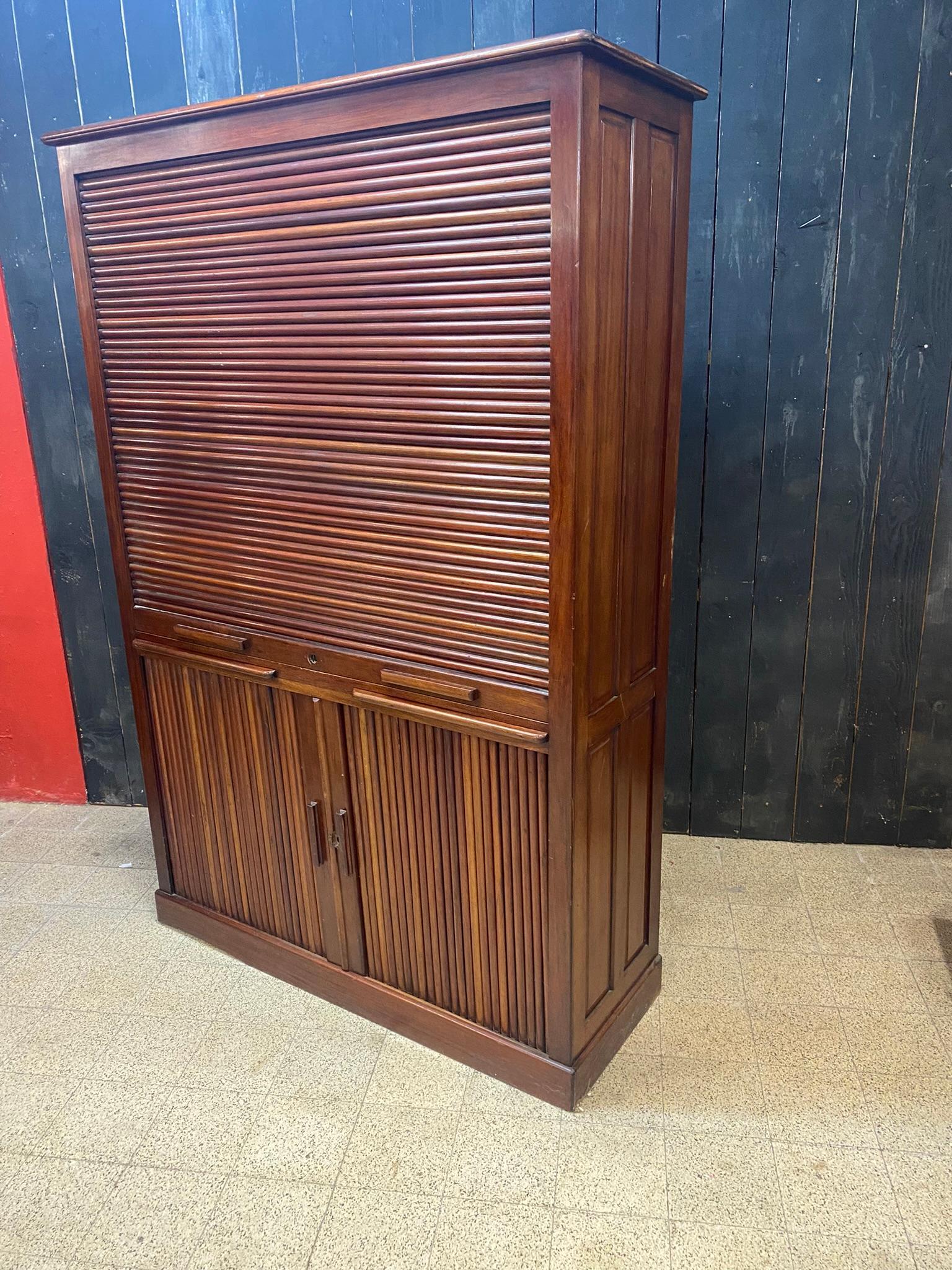 Arts and Crafts Louvered-Door Cabinet in Walnut, circa 1900 For Sale