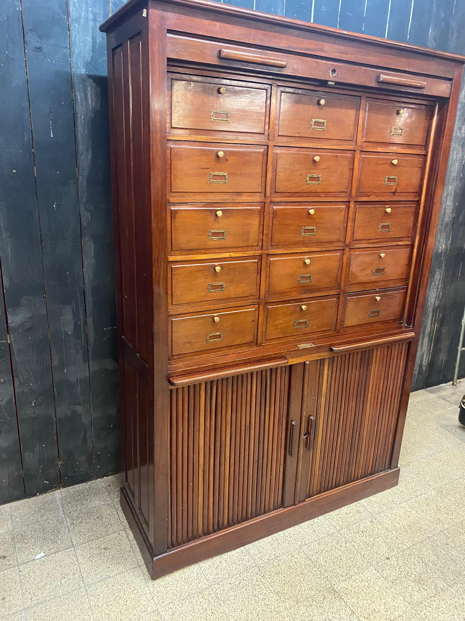Late 19th Century Louvered-Door Cabinet in Walnut, circa 1900 For Sale
