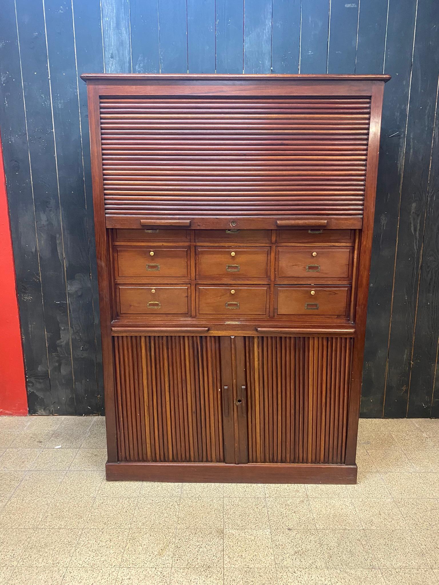 Louvered-Door Cabinet in Walnut, circa 1900 For Sale 2