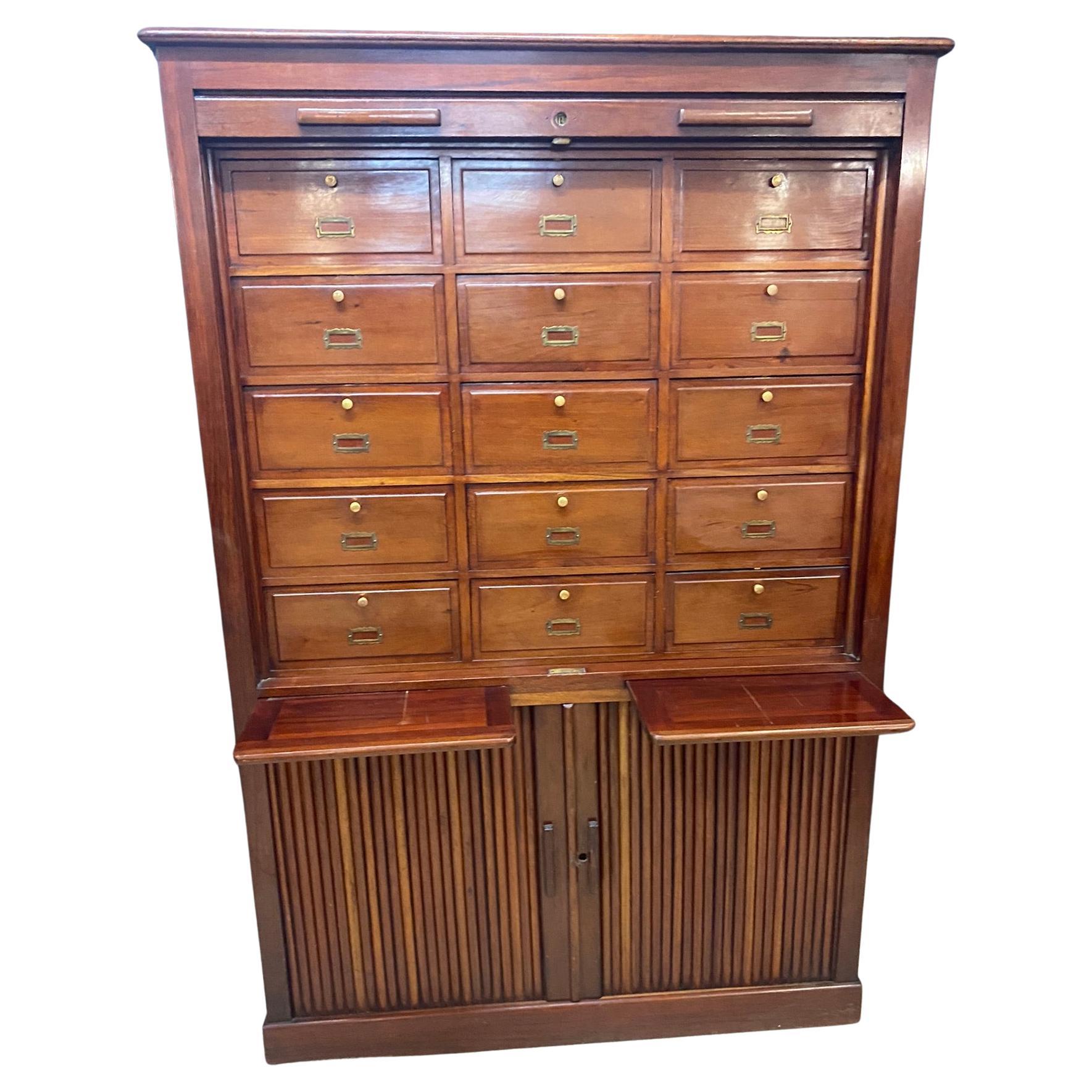 Louvered-Door Cabinet in Walnut, circa 1900 For Sale