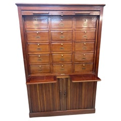 Antique Louvered-Door Cabinet in Walnut, circa 1900