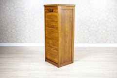 Louvered Door Oak Cabinet from the Early 20th Century