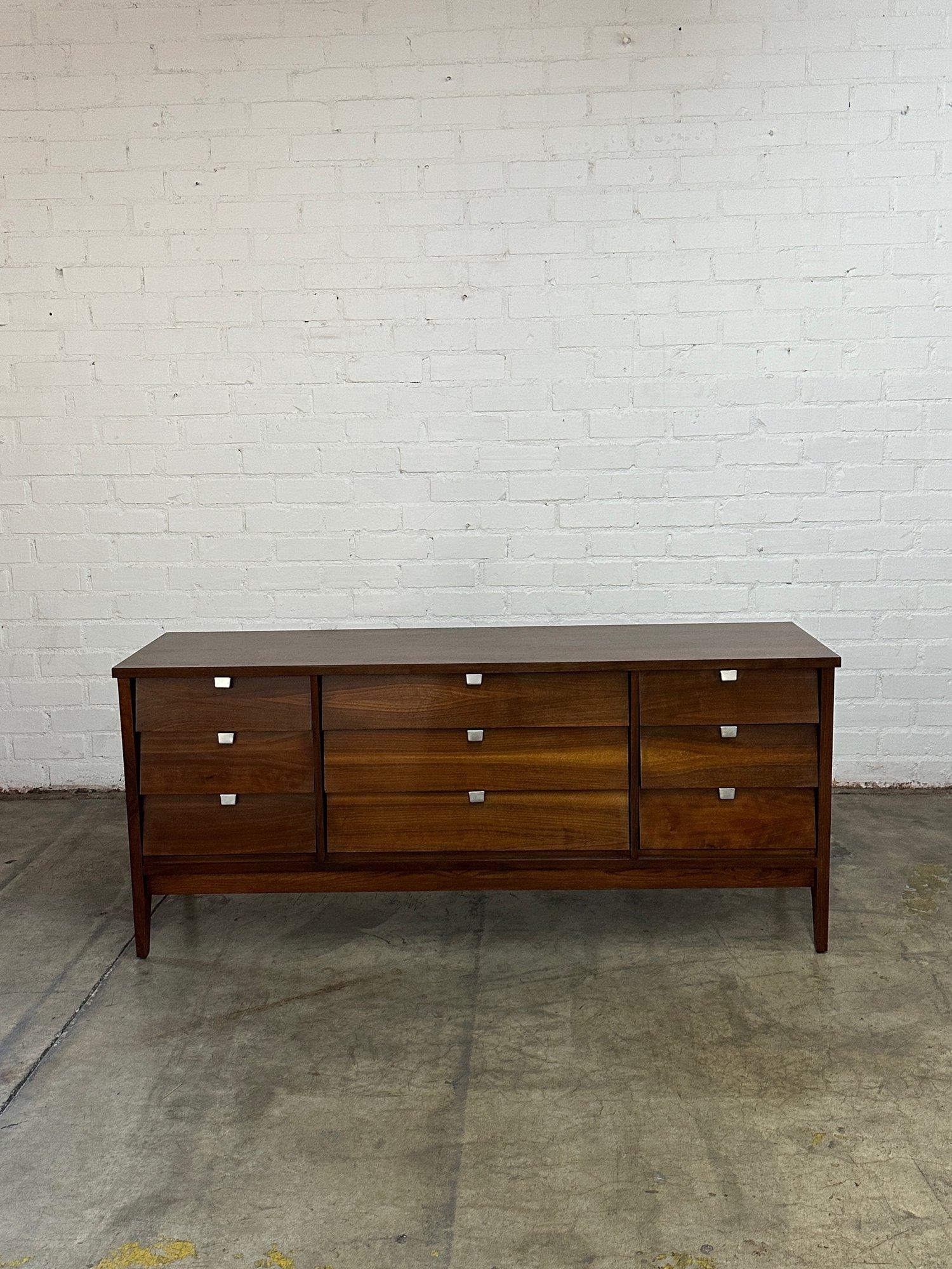 Mid-Century Modern Louvered Low Boy Dresser Circa 1960s For Sale