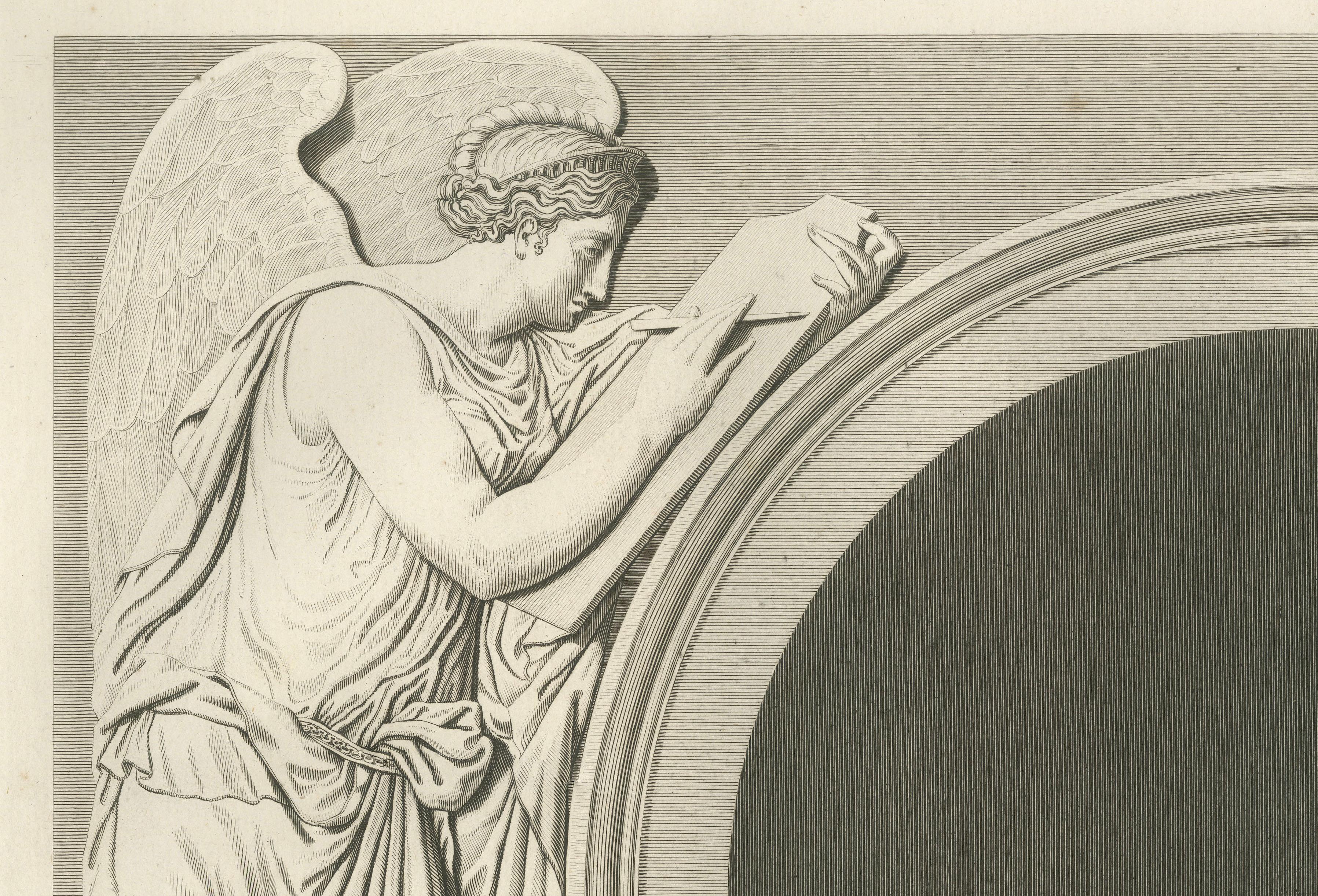 Louvre Architectural Bas-Relief Engravings Pair, French Neoclassical Plates 1803