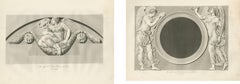 Louvre Architectural Bas-Relief Engravings Pair, French Neoclassical Plates 1803