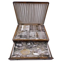 Louvre by Wallace Sterling Silver Dinner Size Flatware Set Service 68 pcs in box Louvre by Wallace Sterling Silver Dinner Size Flatware Set Service 68 pcs in box