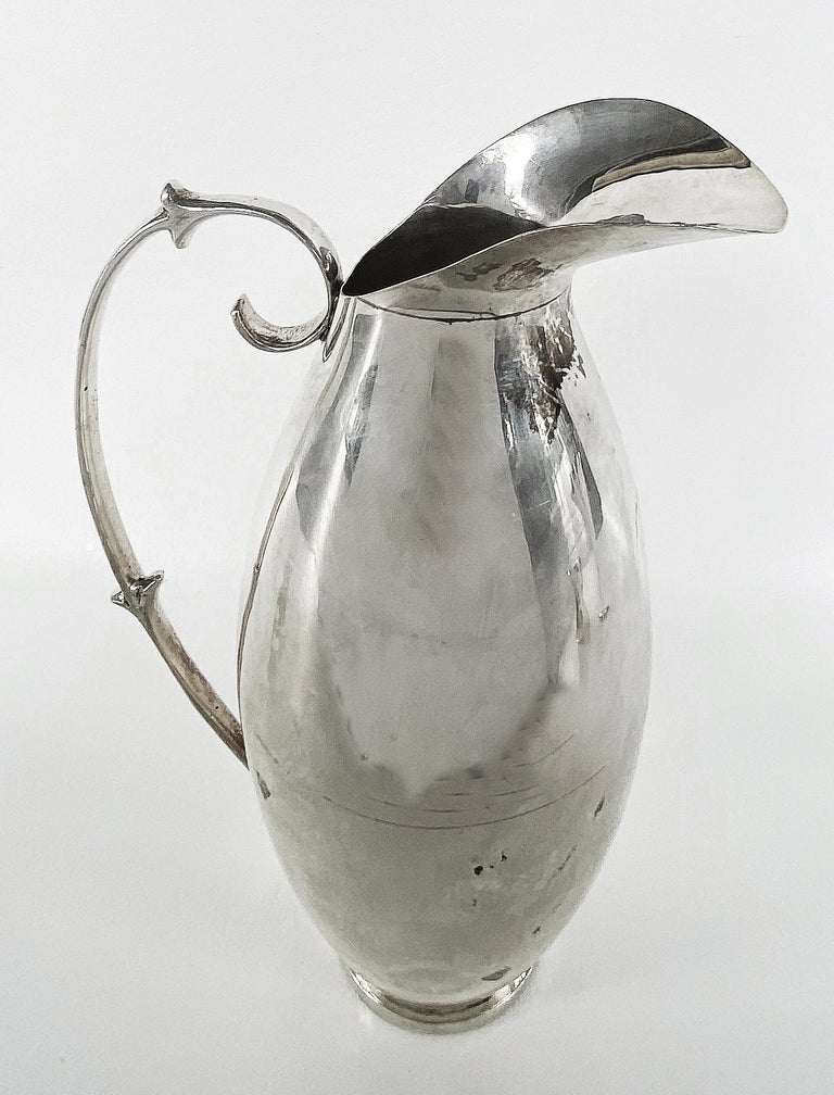 Art Deco Louvre Mark Sterling Silver Water Pitcher, Early 20th Century  For Sale