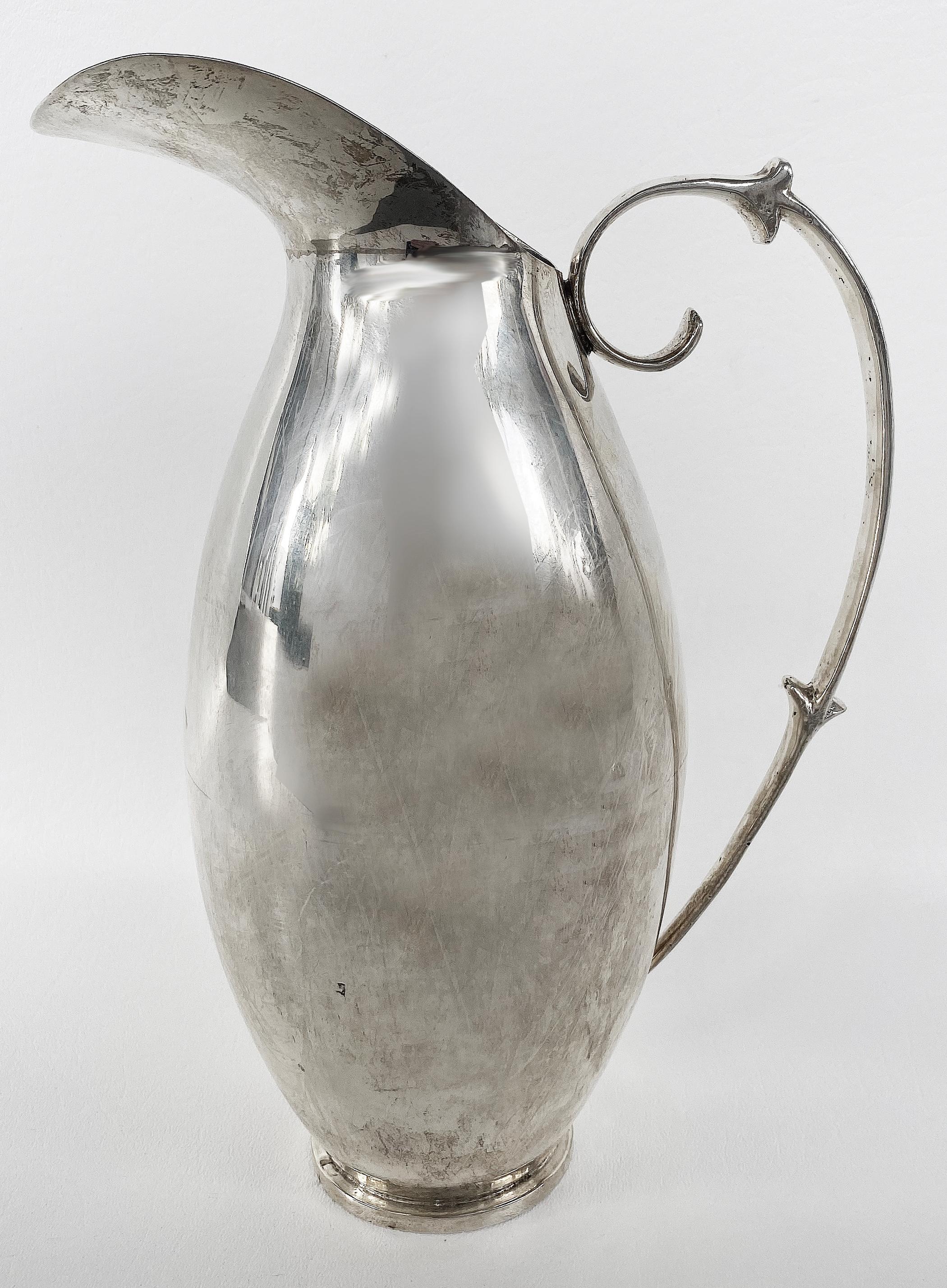 Louvre Mark Sterling Silver Water Pitcher, Early 20th Century  3