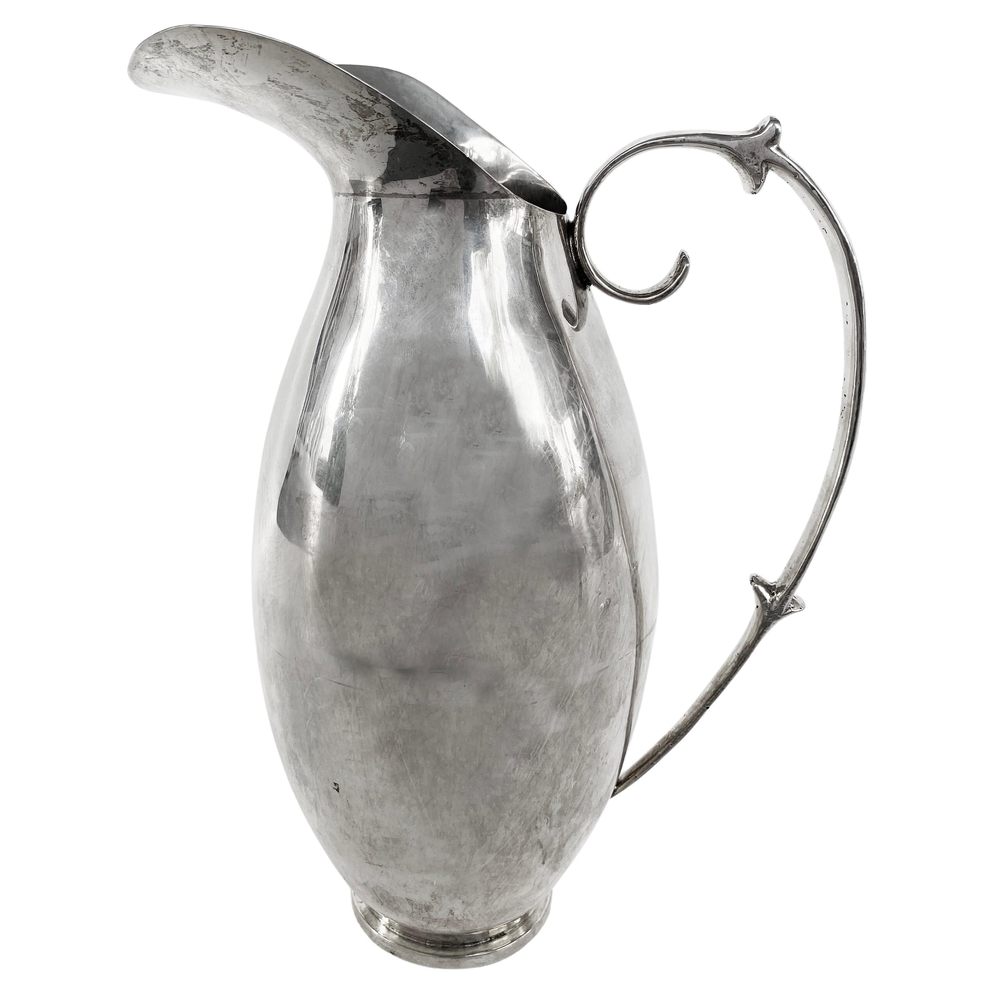 Louvre Mark Sterling Silver Water Pitcher, Early 20th Century 