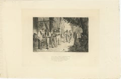 L'Ouvrier (The Worker) Playing Boules by Eugène Henri Millet, Published in 1873
