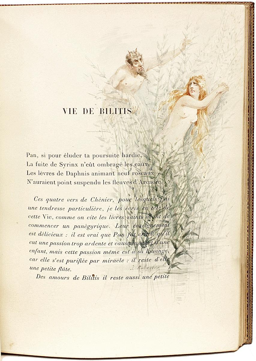 French Louys, Pierre, Les Chansons De Bilitis, with 5 Original Watercolor Illustrations For Sale