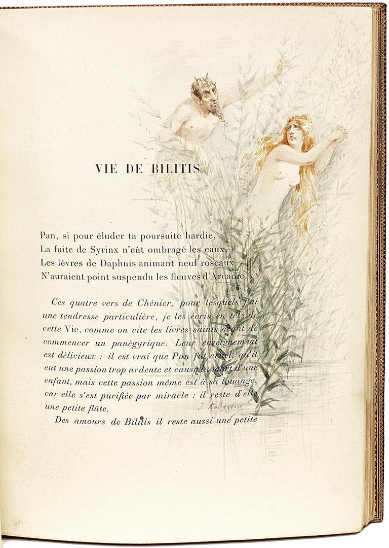 Louys, Pierre, Les Chansons De Bilitis, with 5 Original Watercolor  Illustrations For Sale at 1stDibs