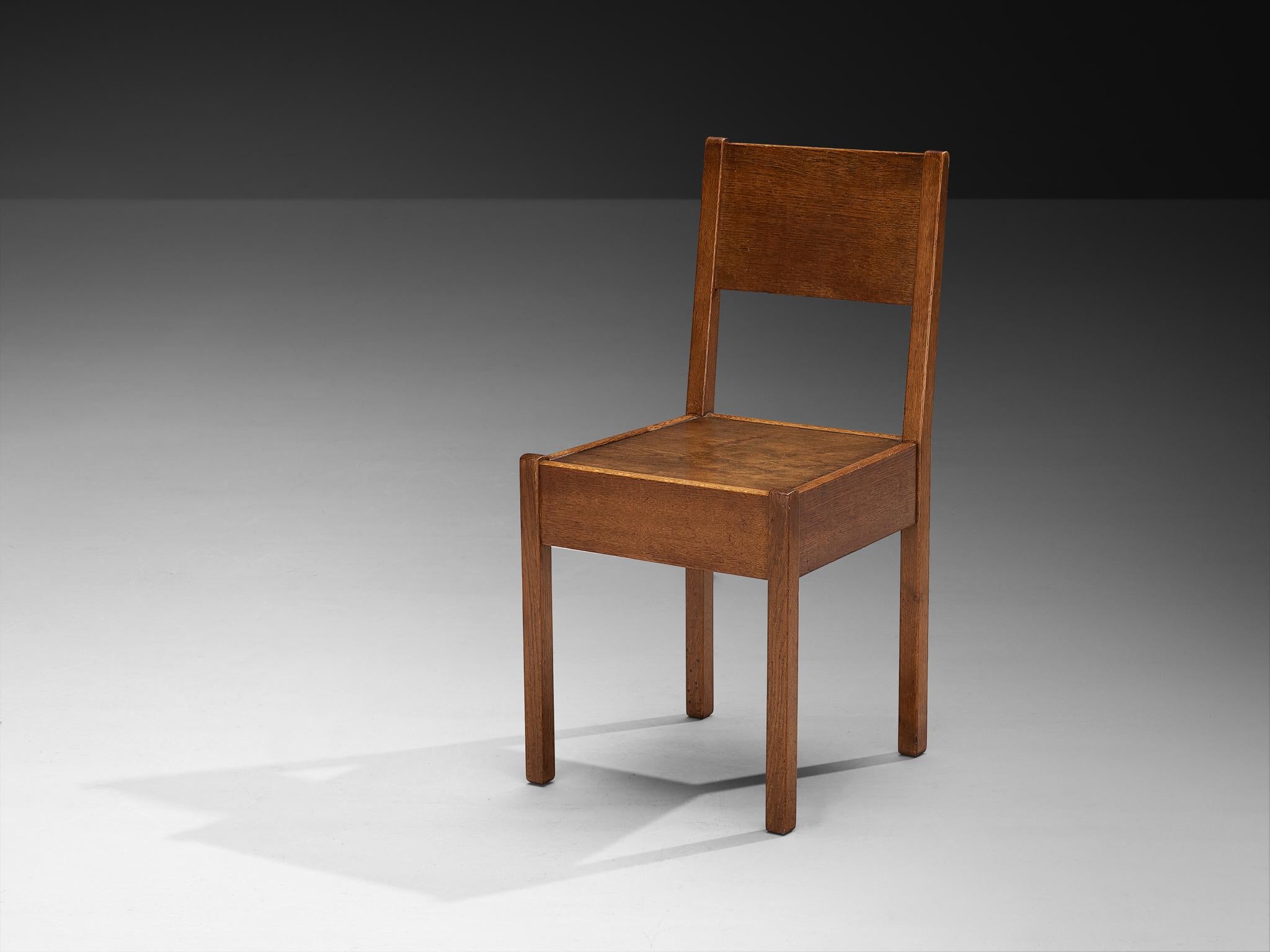 Mid-20th Century LOV Oosterbeek Dutch Art Deco Seating Set in Oak For Sale