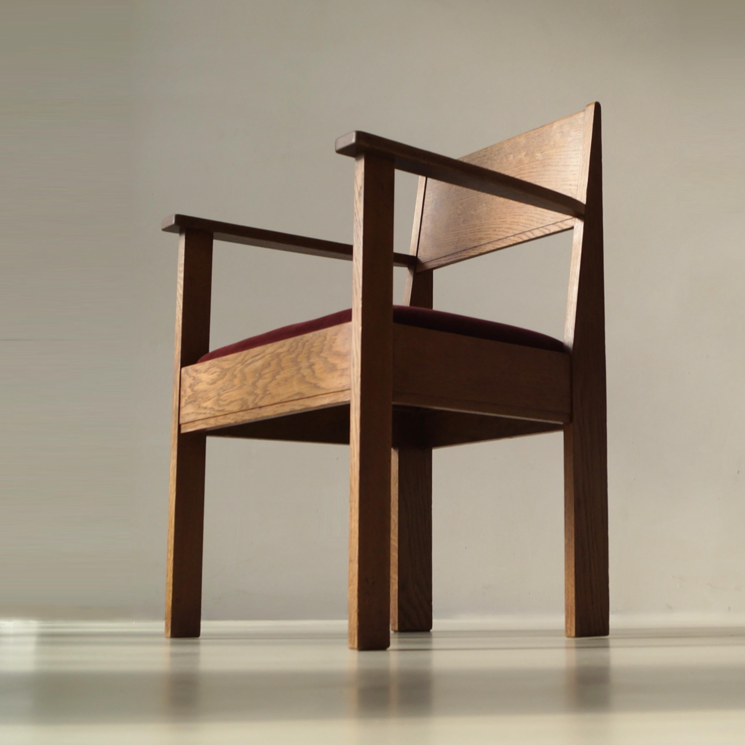 L.O.V. Oosterbeek rationalistischer Sessel oder Schreibtischstuhl, niederländisches Art Deco, 1920er Jahre im Angebot 2