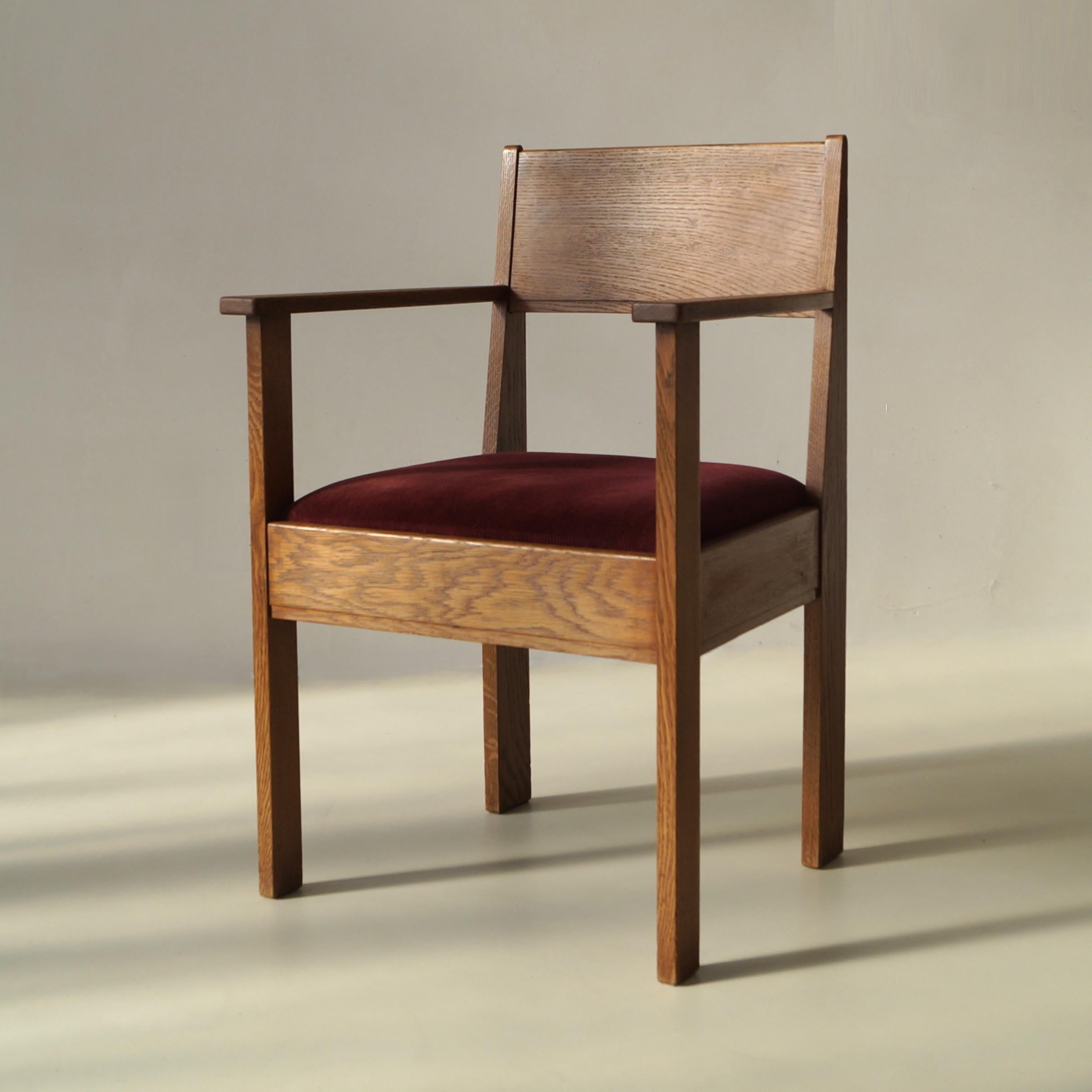 L.O.V. Oosterbeek rationalistischer Sessel oder Schreibtischstuhl, niederländisches Art Deco, 1920er Jahre im Angebot 3