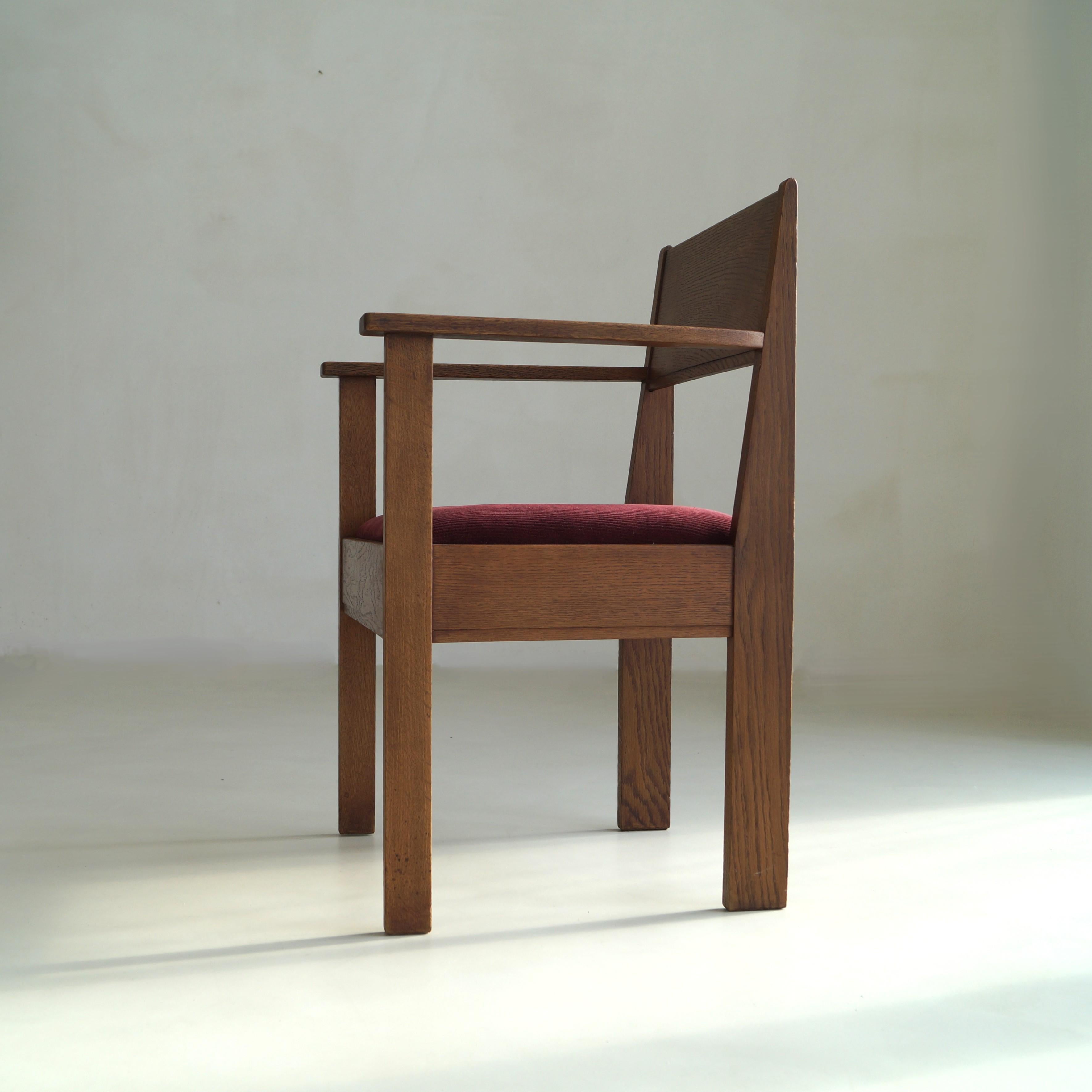 L.O.V. Oosterbeek rationalistischer Sessel oder Schreibtischstuhl, niederländisches Art Deco, 1920er Jahre im Angebot 7