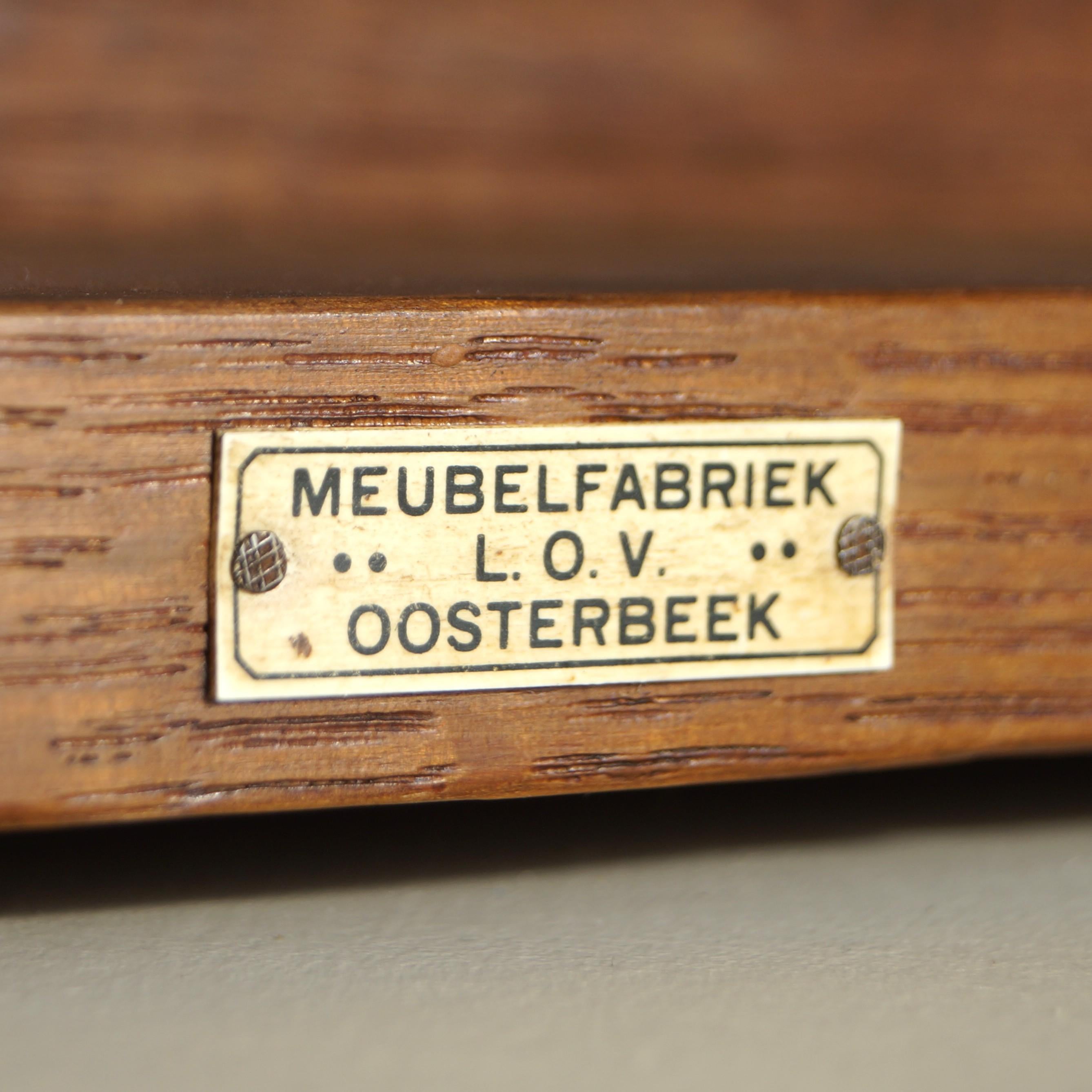 L.O.V. Oosterbeek rationalistischer Sessel oder Schreibtischstuhl, niederländisches Art Deco, 1920er Jahre im Angebot 10