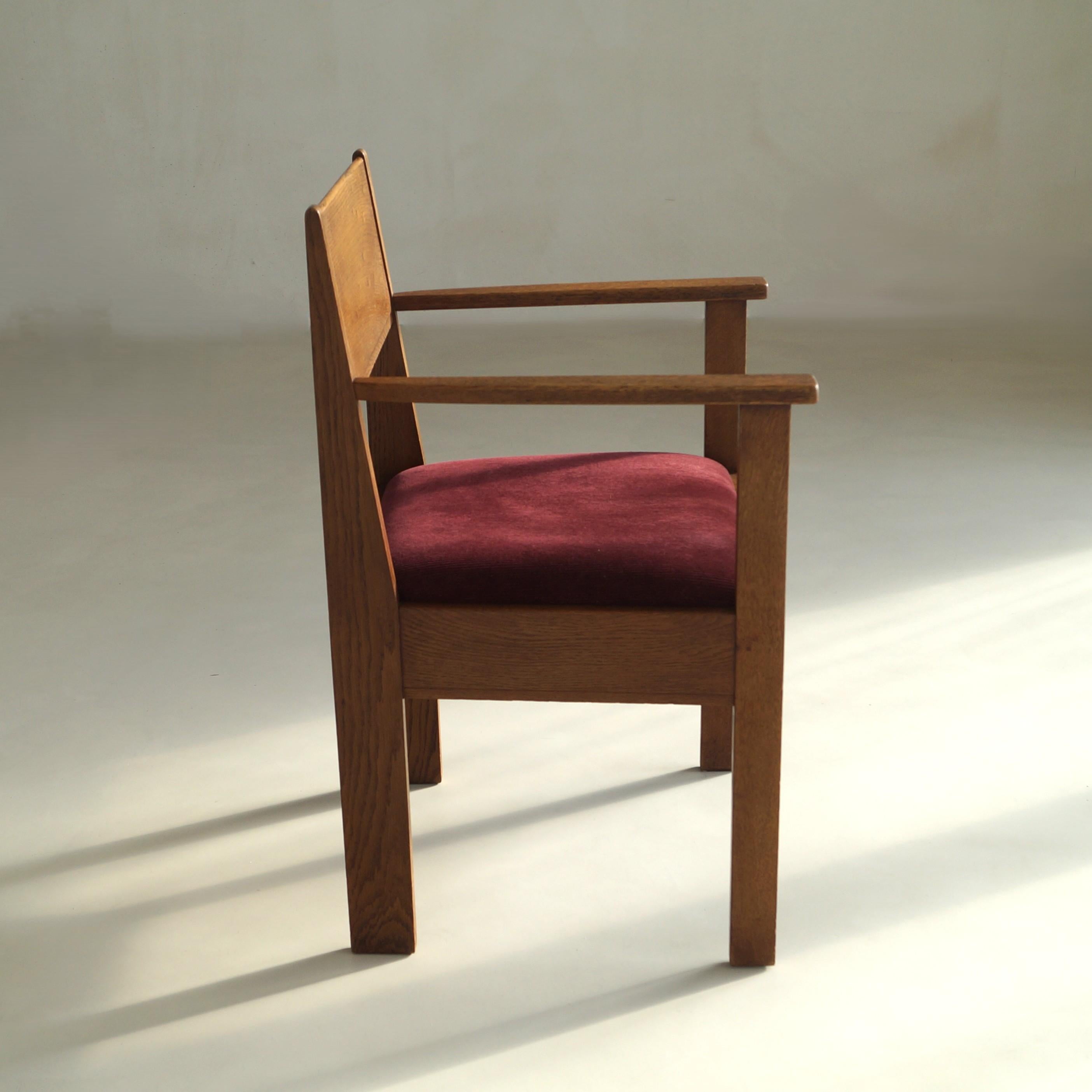 L.O.V. Oosterbeek rationalistischer Sessel oder Schreibtischstuhl, niederländisches Art Deco, 1920er Jahre im Angebot 11