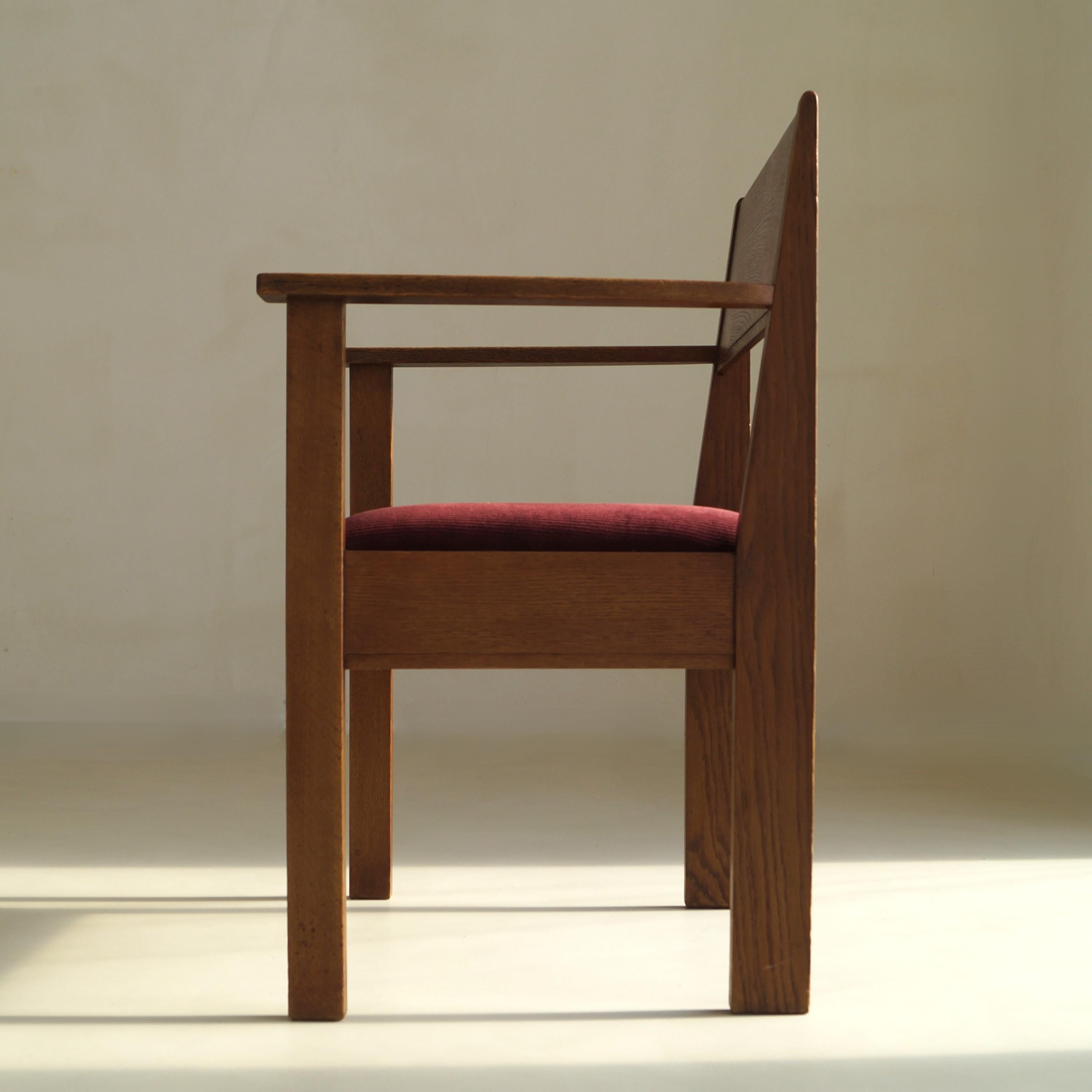 L.O.V. Oosterbeek rationalistischer Sessel oder Schreibtischstuhl, niederländisches Art Deco, 1920er Jahre (Niederländisch) im Angebot