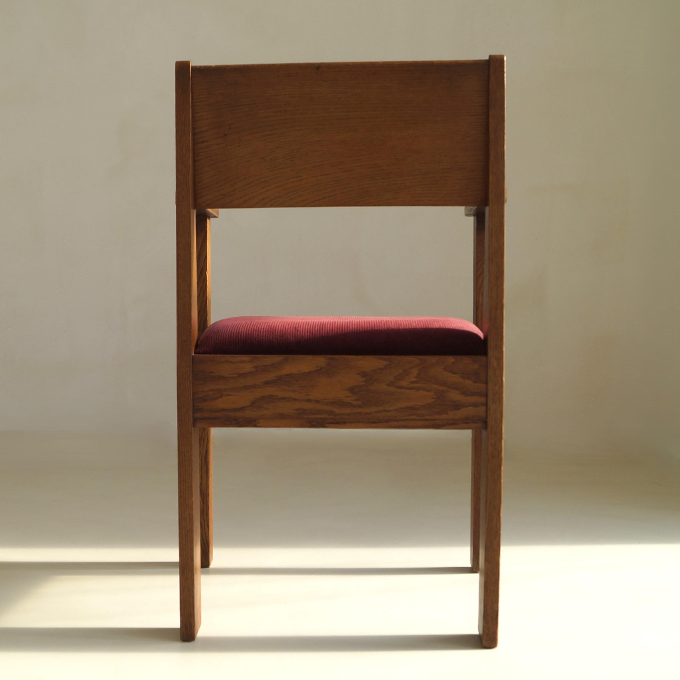 L.O.V. Oosterbeek rationalistischer Sessel oder Schreibtischstuhl, niederländisches Art Deco, 1920er Jahre (Handgefertigt) im Angebot