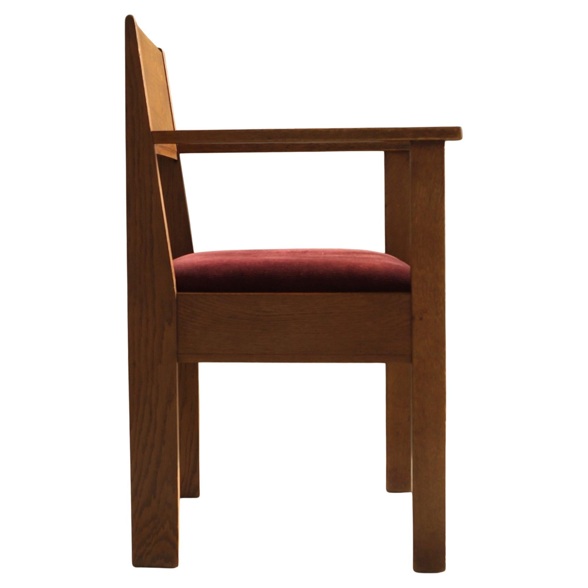 L.O.V. Oosterbeek rationalistischer Sessel oder Schreibtischstuhl, niederländisches Art Deco, 1920er Jahre im Angebot