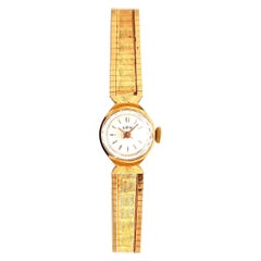 LOV Vintage Women Watch N.O.S Off White Dial Yellow Gold 18 Karat