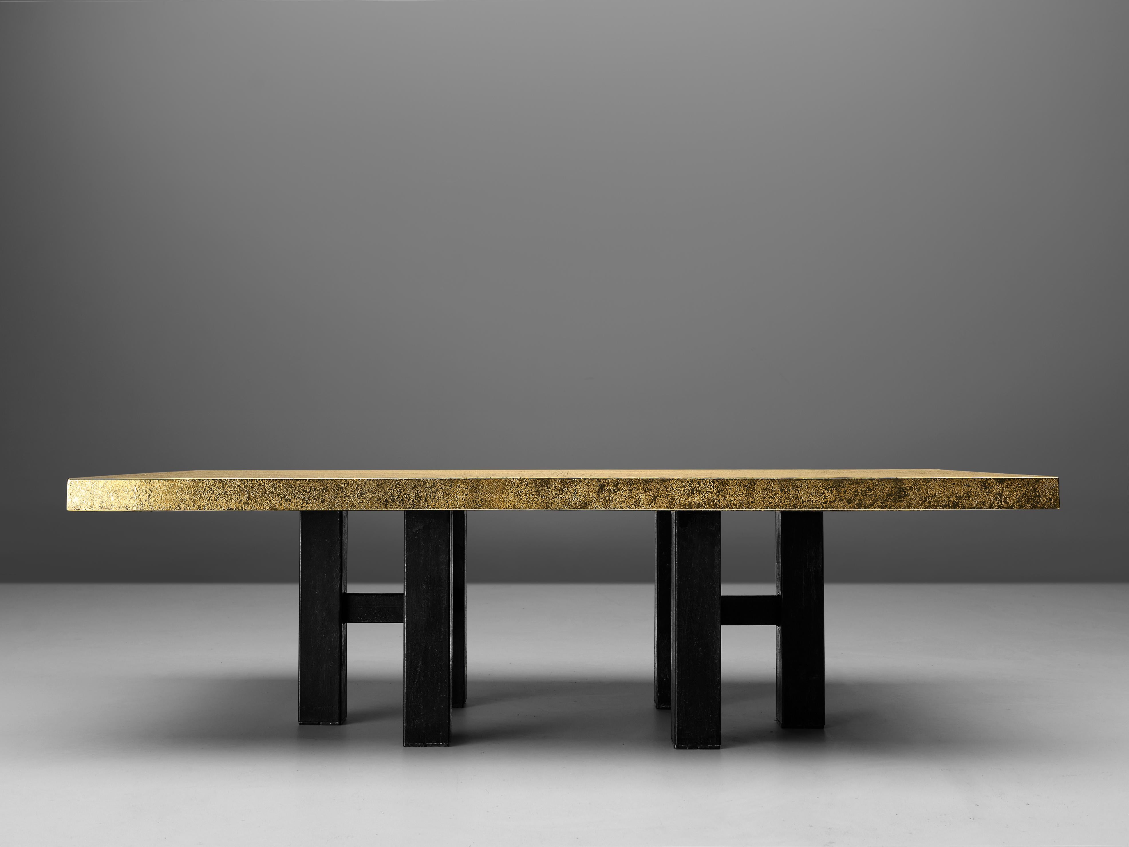 Lova Creation Etched Brass Coffee Table In Good Condition In Waalwijk, NL