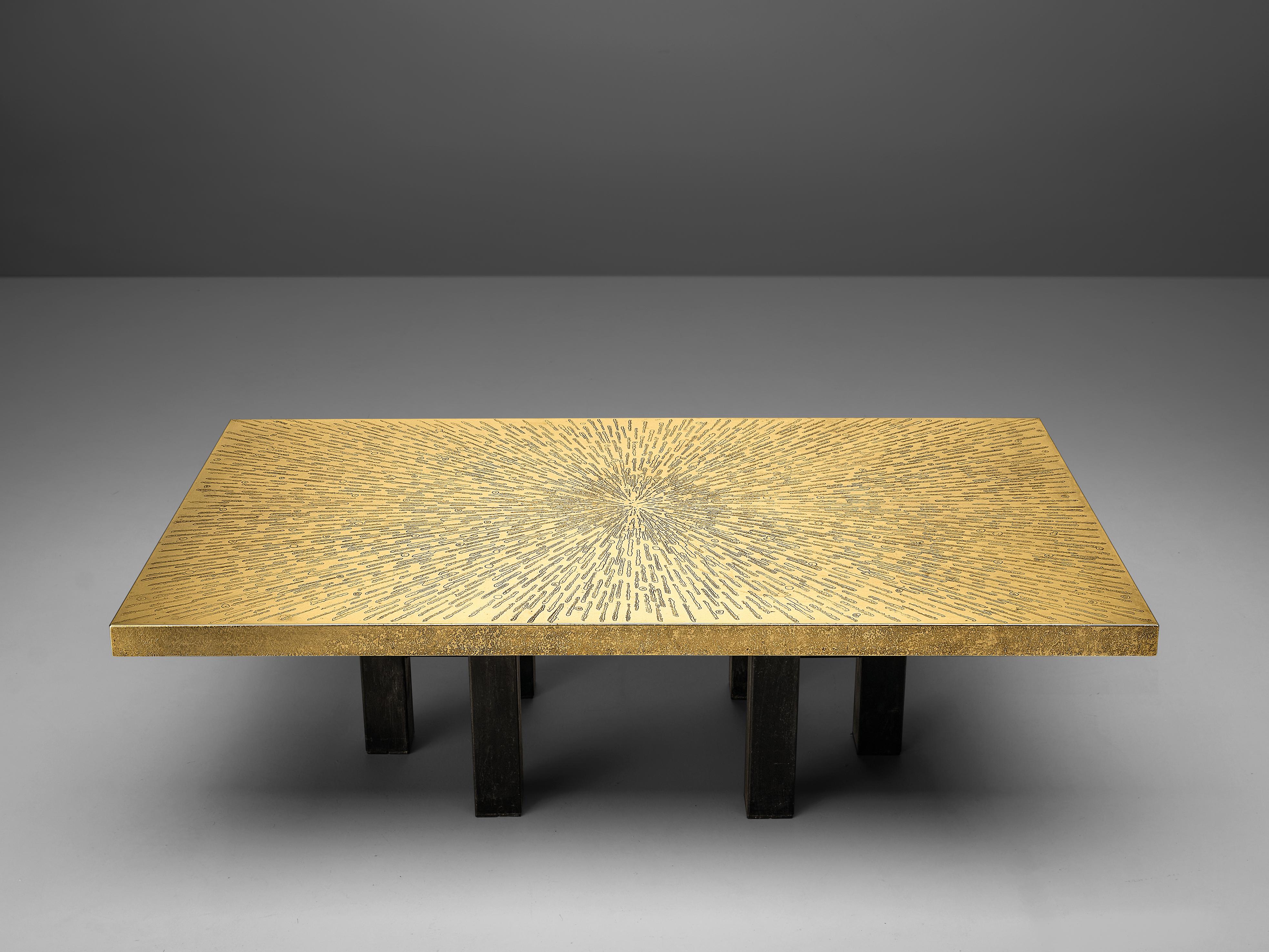 Metal Lova Creation Etched Brass Coffee Table