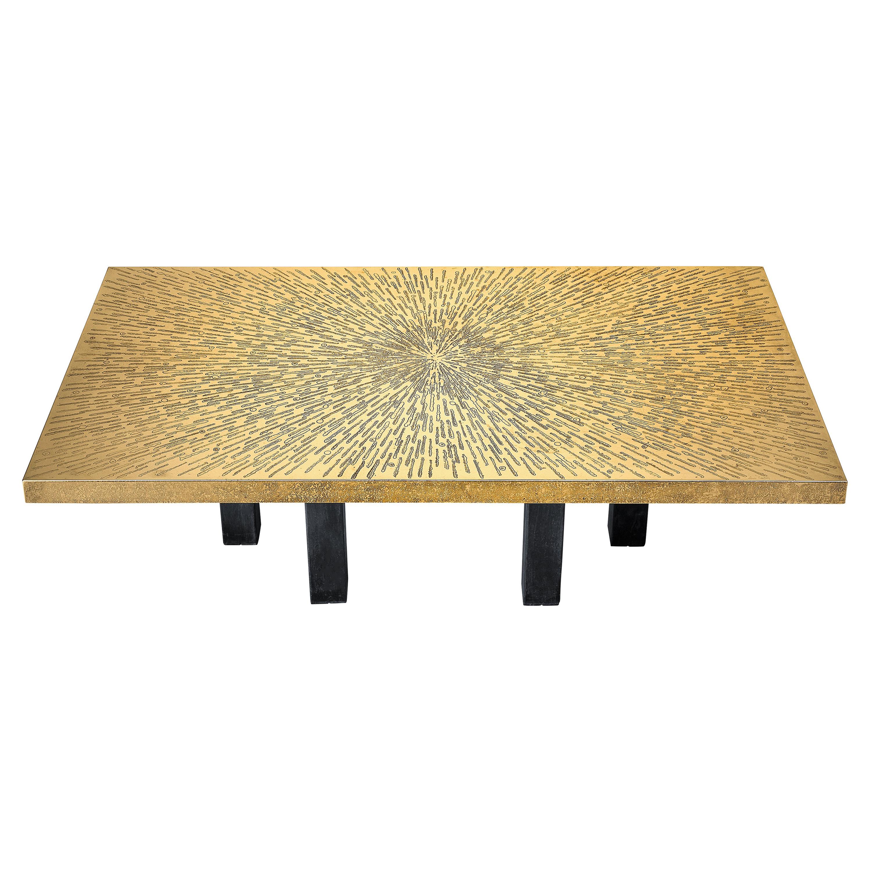 Lova Creation Etched Brass Coffee Table