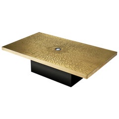 Lova Creation Etched Brass Coffee Table with Agate