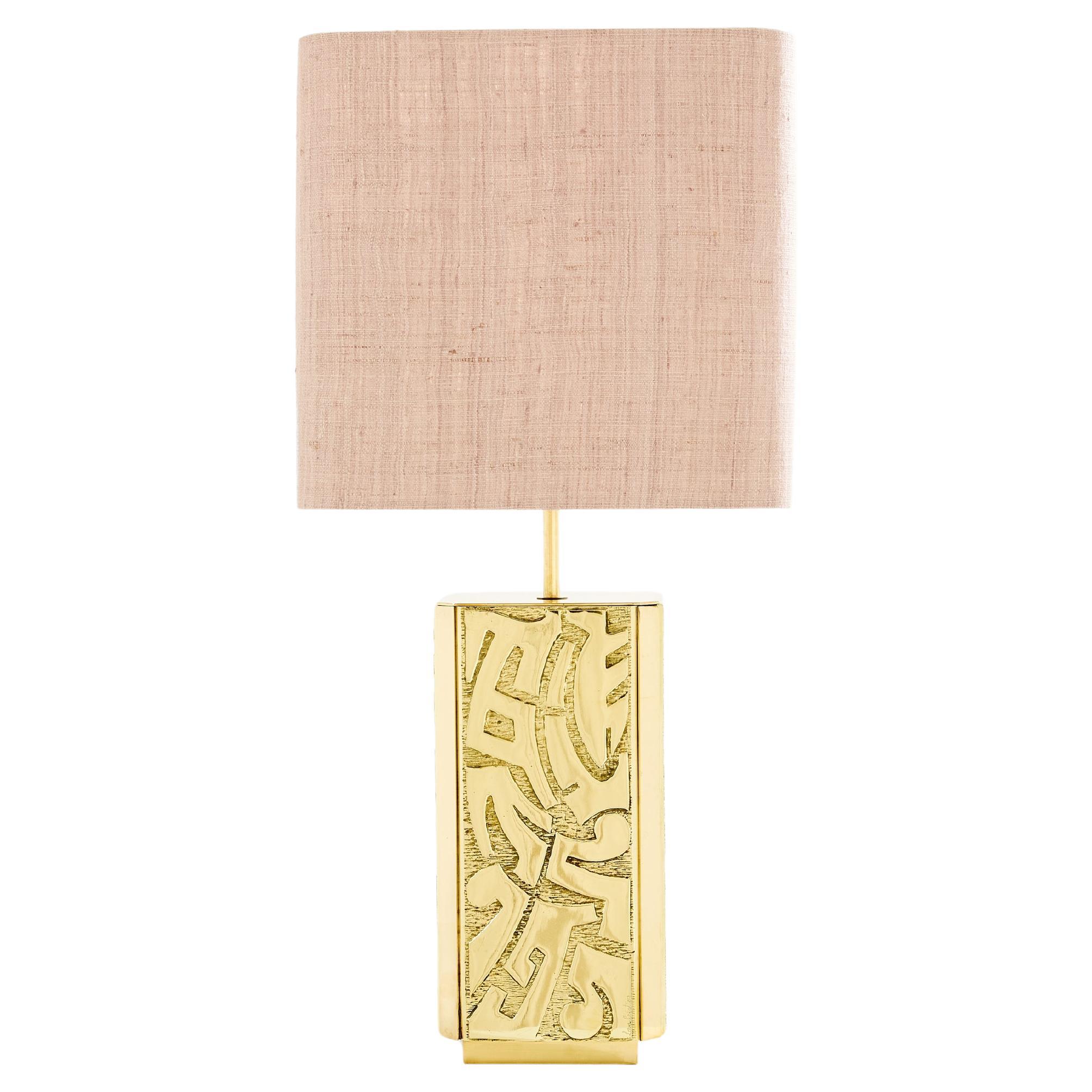 Lova Creation signed brass table lamp late 1970s