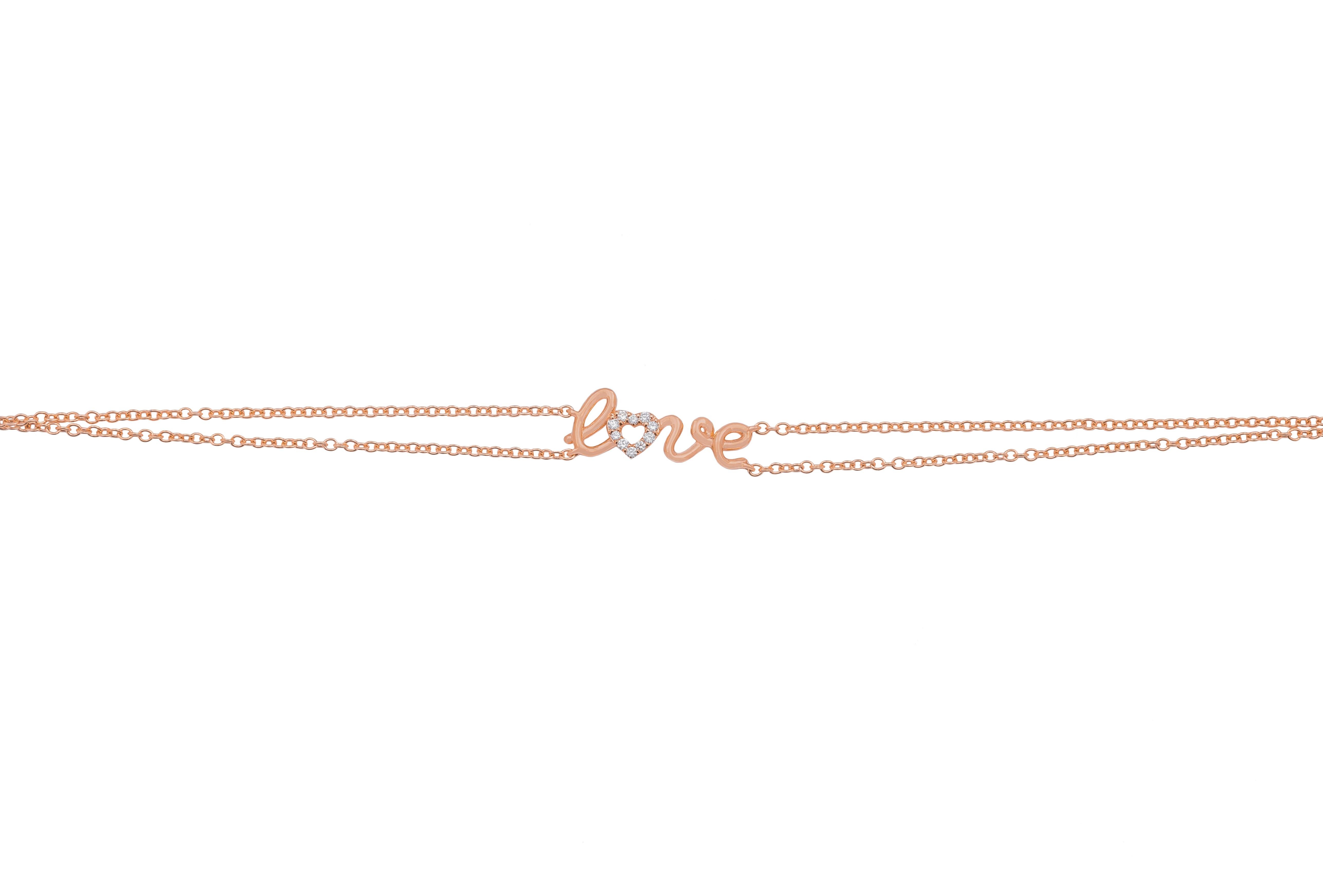 Love Armband aus 18 Karat Roségold mit Diamanten (Brillantschliff) im Angebot