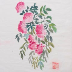 "Love and Pink Peonies" Watercolor Painting